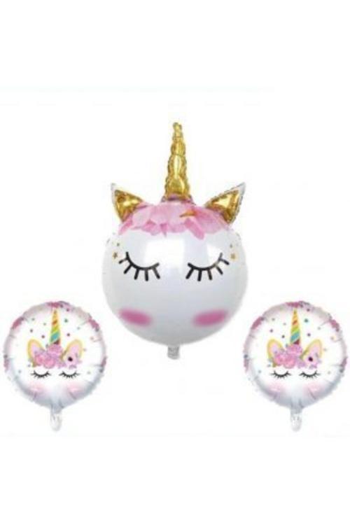 Unicorn Eyelash Folyo Balon Set 3 Adet