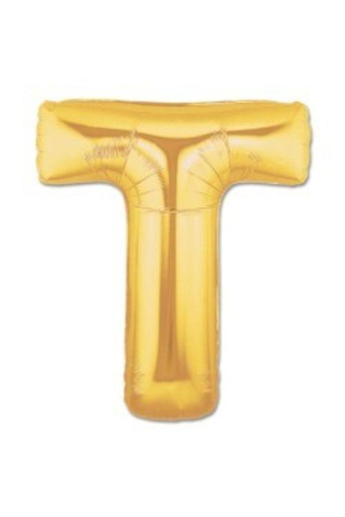 Folyo Balon T Harfi Altın Renk 100 Cm