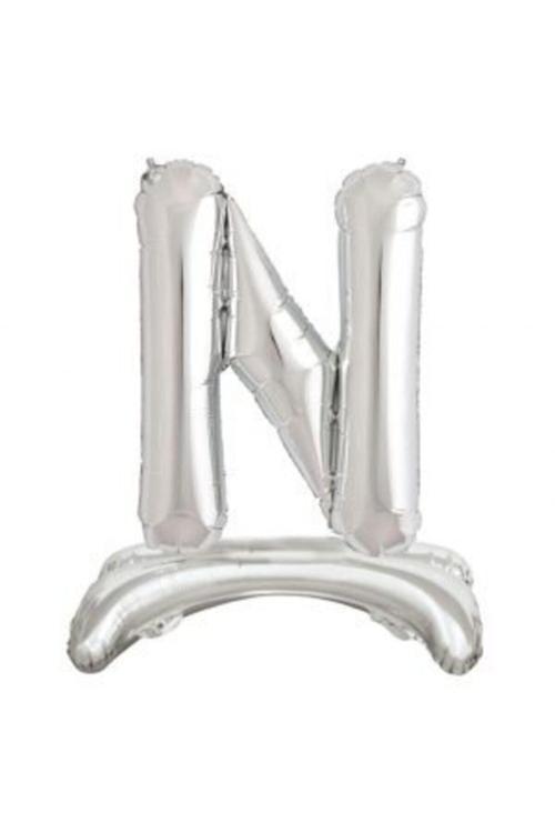 Ayakta Durabilen Gümüş N Harf Folyo Balon