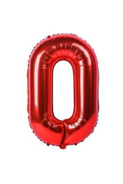 Kırmızı 0 Rakam Folyo Balon 40 cm 1 Adet