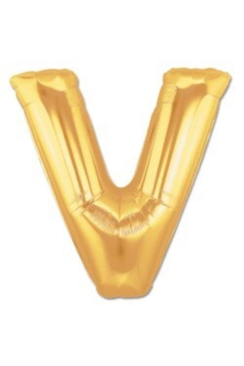 Folyo Balon V Harfi Altın Renk 100 Cm