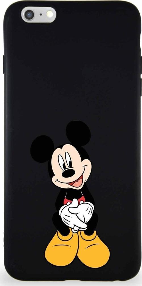 Iphone 6S Plus  Uyumlu Soft Premier Kapak Mickey Mouse-A Tasarımlı Silikon Kılıf - Siyah
