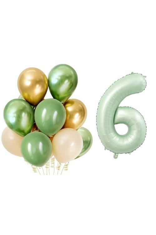 Retro Su Yeşili 6 Yaş Latex Balon Set
