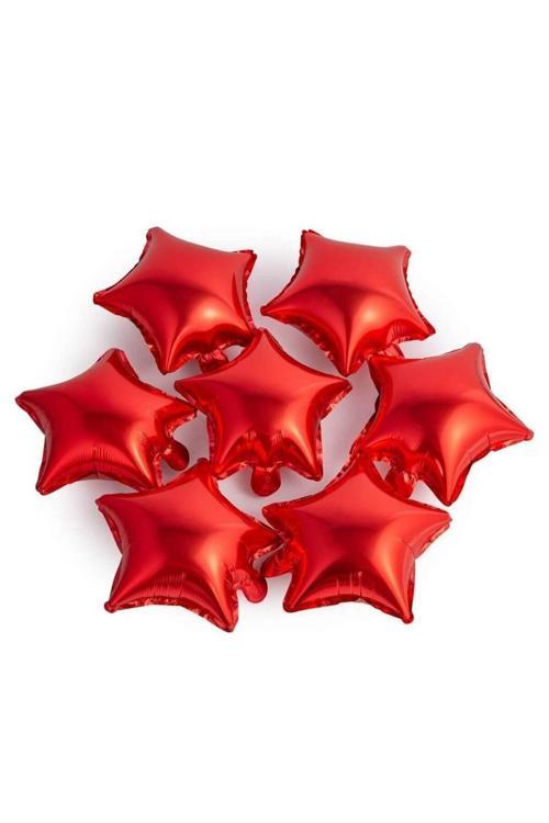Kırmızı Yıldız Folyo Balon 25 x 28 cm 6 Adet