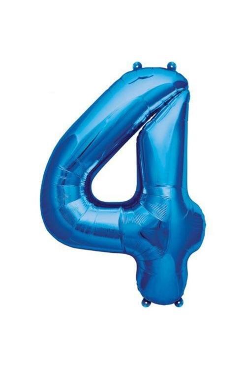 Mavi 4 Rakam Folyo Balon 40 cm 1 Adet