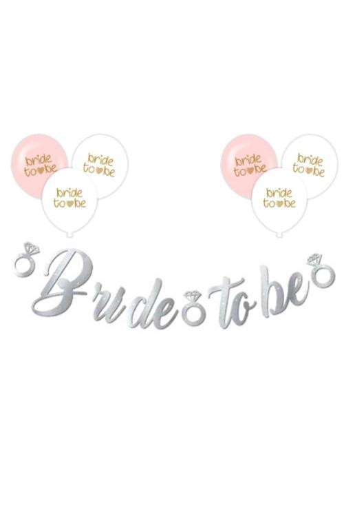 Bride To Be Gümüş Balonlu Set