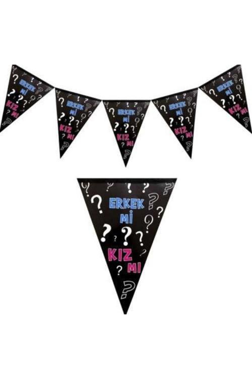 Siyah Cinsiyet Partisi Bayrak Afiş 1 Adet