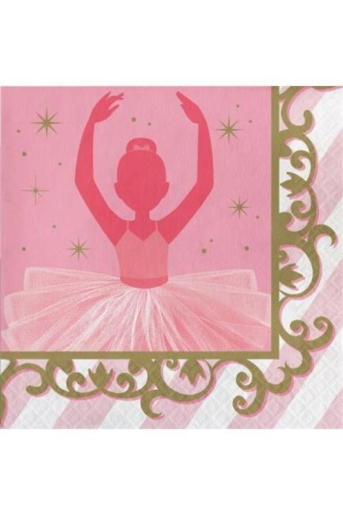 Pırıltılı Balerin Teması Peçete 16 Adet