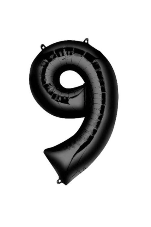 Siyah 9 Rakam Folyo Balon 100 Cm 1 Adet
