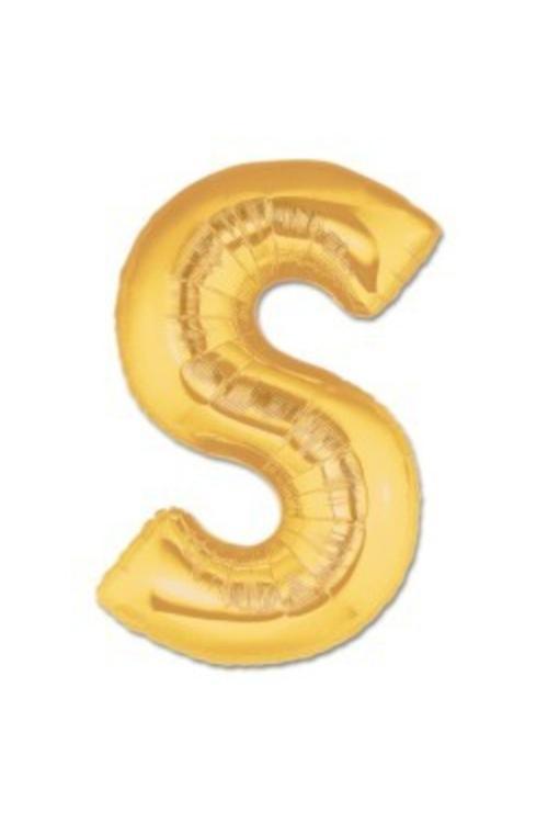 Folyo Balon S Harfi Altın Renk 100 Cm