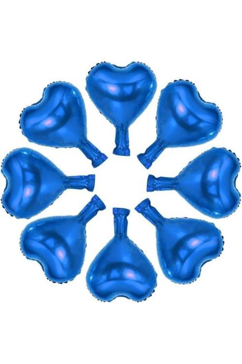 Mavi Kalp Mini Shap Folyo Balon 6 Adet