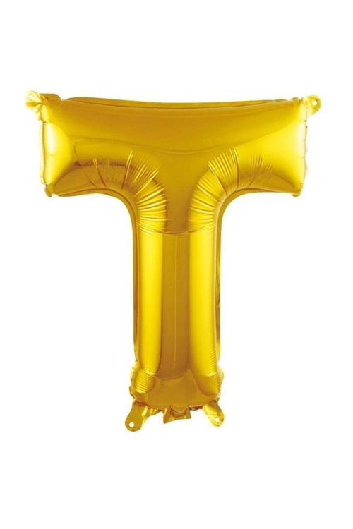 Altın Renk T Harfi 16'' Folyo Balon 1 Adet