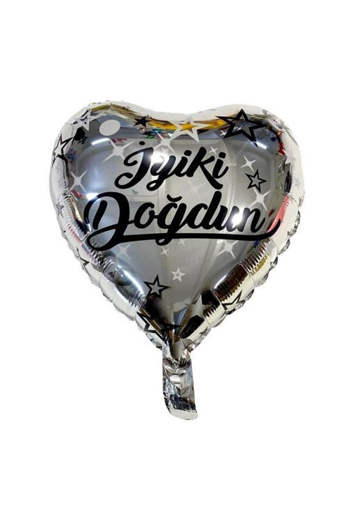 İyi Ki Doğdun Gümüş Kalp Folyo Balon 1 Adet