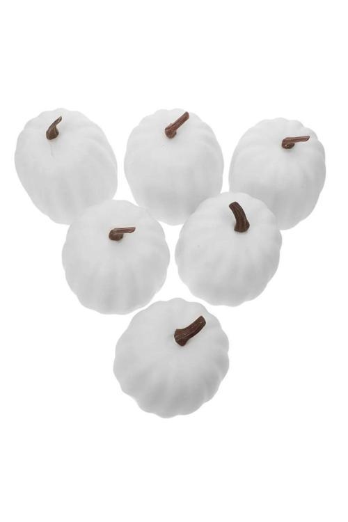 Halloween Cadılar Bayramı Beyaz Mini Balkabağı 5X4 cm 6 Adet