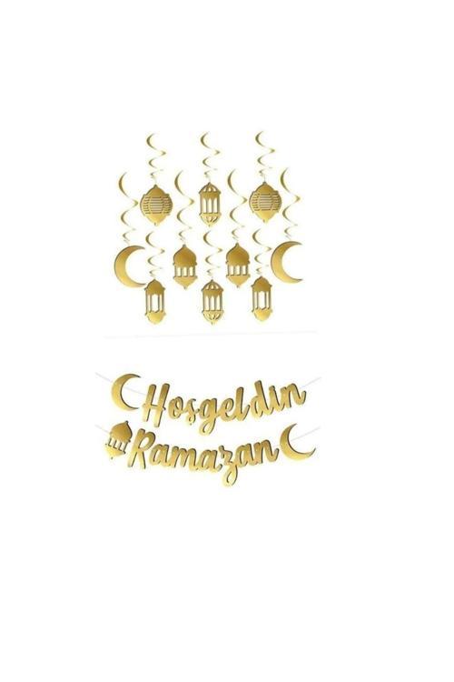 Hoş Geldin Ramazan Banner ve 3D Asmalı Süs Set