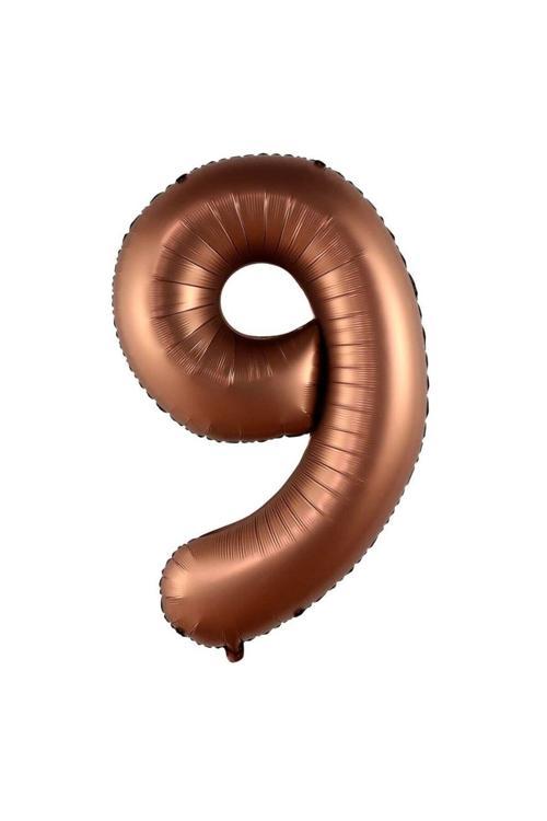 Retro Çikolata Kahve 9 Rakam Folyo Balon 100 cm