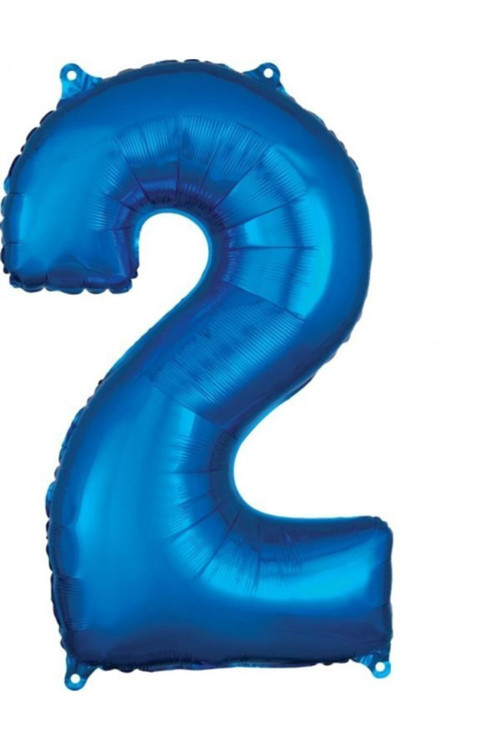 Folyo Balon Mavi 2 Rakam 80 Cm