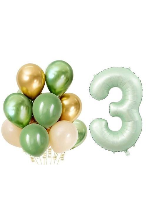 Retro Su Yeşili 3 Yaş Latex Balon Set
