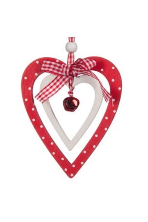 Yılbaşı Çam Ağacı Kalp Dekor Süs 11 Cm 1 Adet