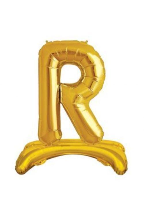 Ayakta Durabilen Altın R Harf Folyo Balon