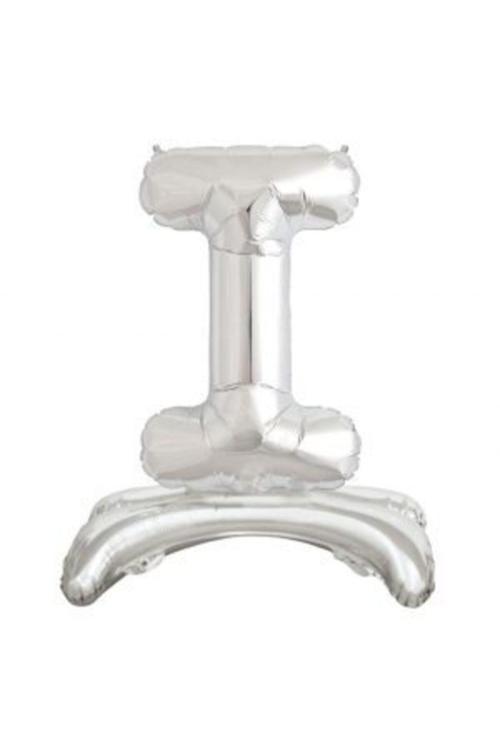 Ayakta Durabilen Gümüş I Harf Folyo Balon