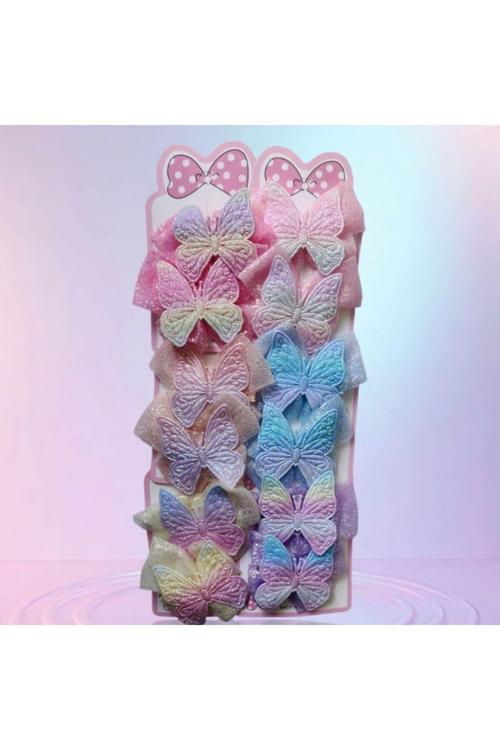 Hediyelik Pırıltılı Kelebek Saç Tokası 2 Adet