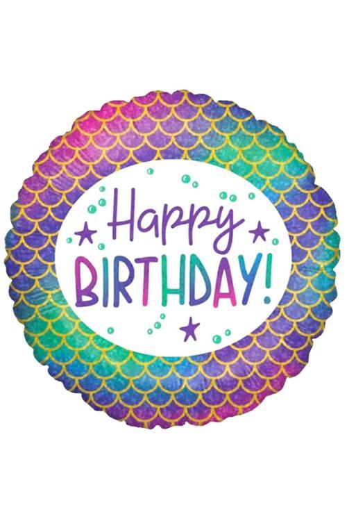 Deniz Kızı Happy Birthday Folyo Balon