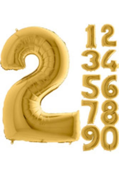 80 Cm Folyo Balon 2 Rakamı Gold Altın Renk