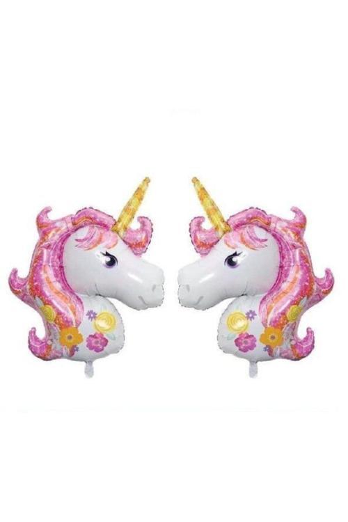 Çiçekli Unicorn Mini Shap Folyo Balon 2 Adet