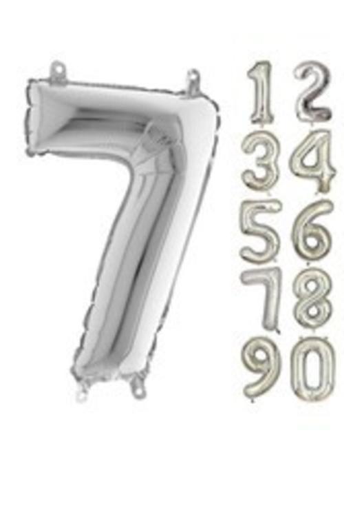80 Cm Folyo Balon 7 Rakamı Gümüş Renkli