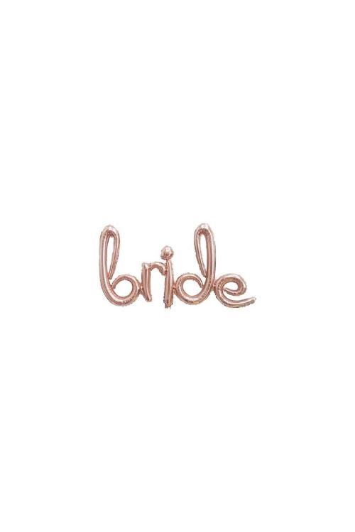 Rose Gold Bride El Yazı Folyo Balon