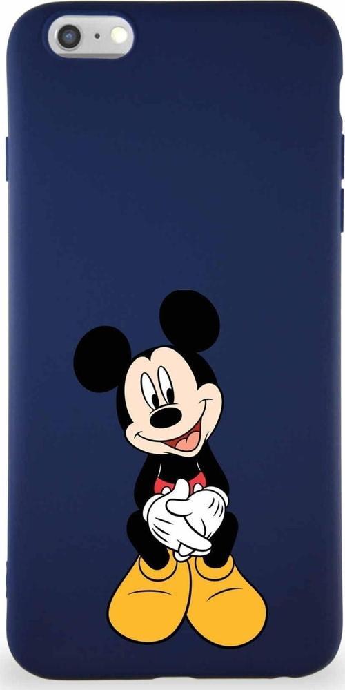 Iphone 6S Plus Soft Premier Kapak Mickey Mouse-A Tasarımlı Silikon Kılıf - Lacivert Uyumlu