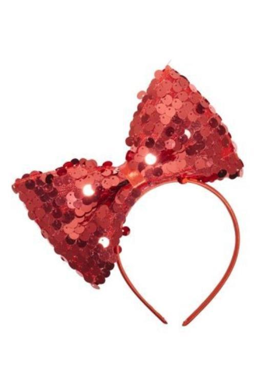 Kırmızı Payet Kurdeleli Taç 1 Adet