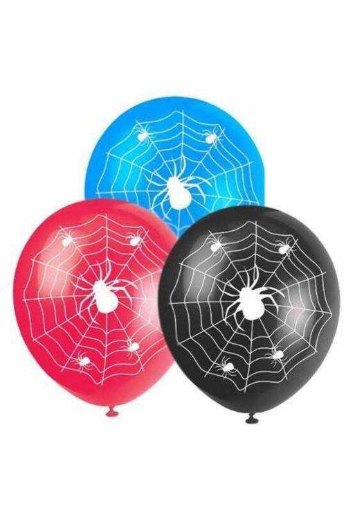 Halloween Örümcek Ağı Baskılı Latex Balon 10 Adet