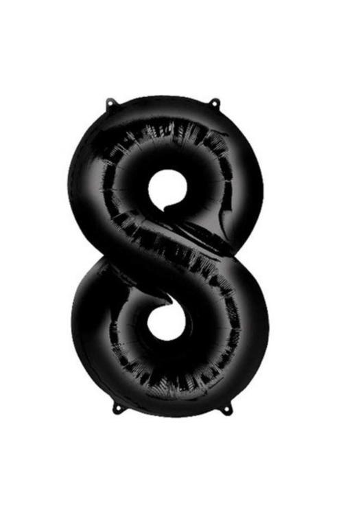 Siyah 8 Rakam Folyo Balon 100 Cm 1 Adet