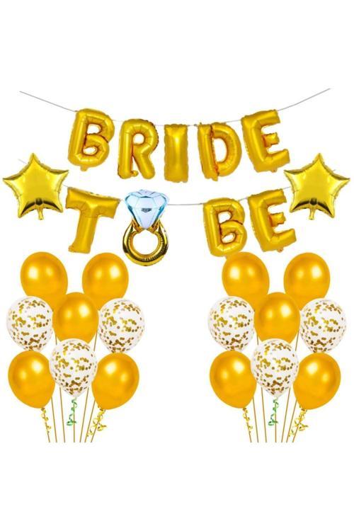 Bride To Be Altın Folyo Balon Set