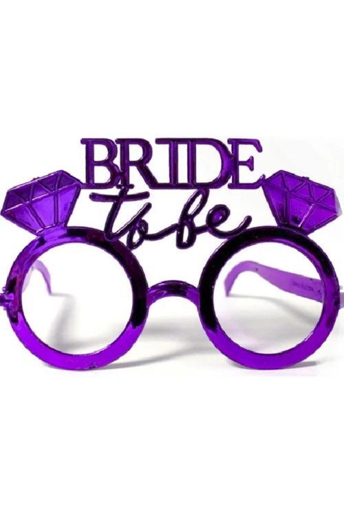 Bride To Be Tek Taşlı Parti Gözlüğü Mor Renk