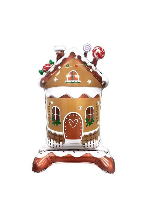 Yılbaşı Partisi Ayaklı Şeker Ev Şekilli Folyo Balon 1 Adet