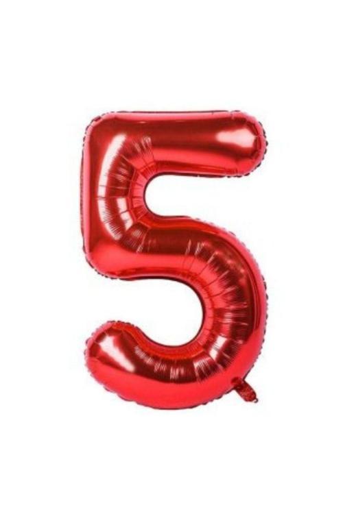 Kırmızı 5 Rakam Folyo Balon 40 cm 1 Adet