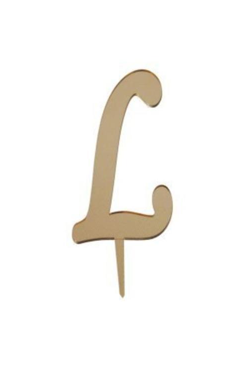 L Harf Aynalı Altın Pleksi 7 Cm