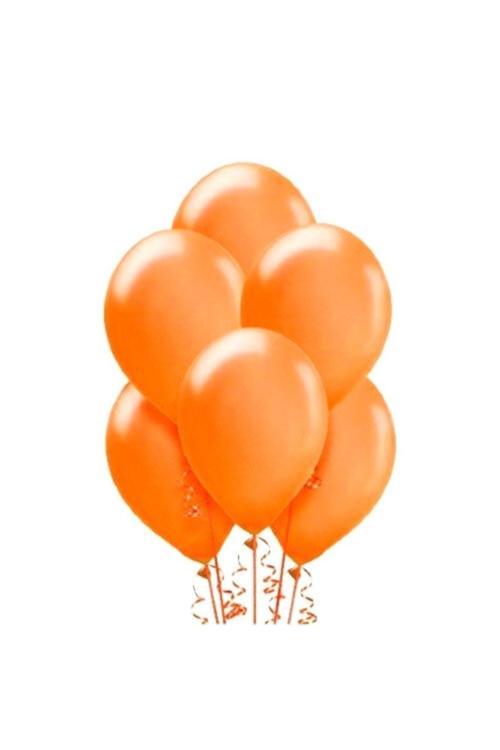 Turuncu Metalik Latex Balon 10 Adet
