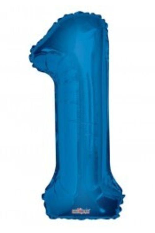 Folyo Balon 1 Rakamı Mavi 100 Cm