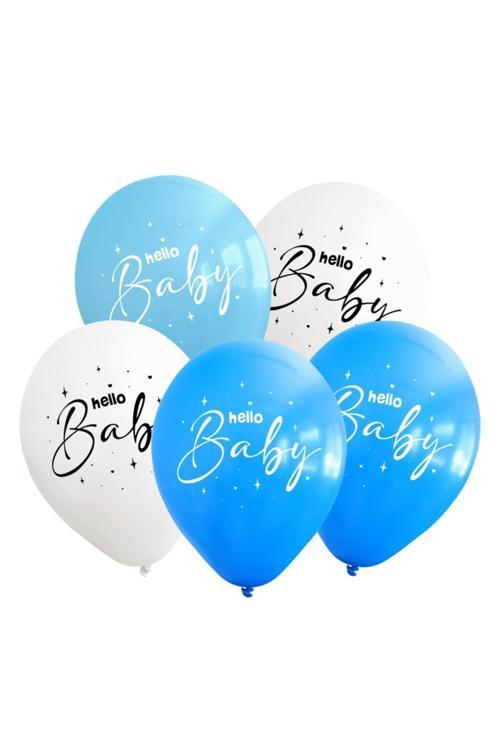 Kalisan Hello Baby Baskılı Mavi Latex Balon 10 Adet