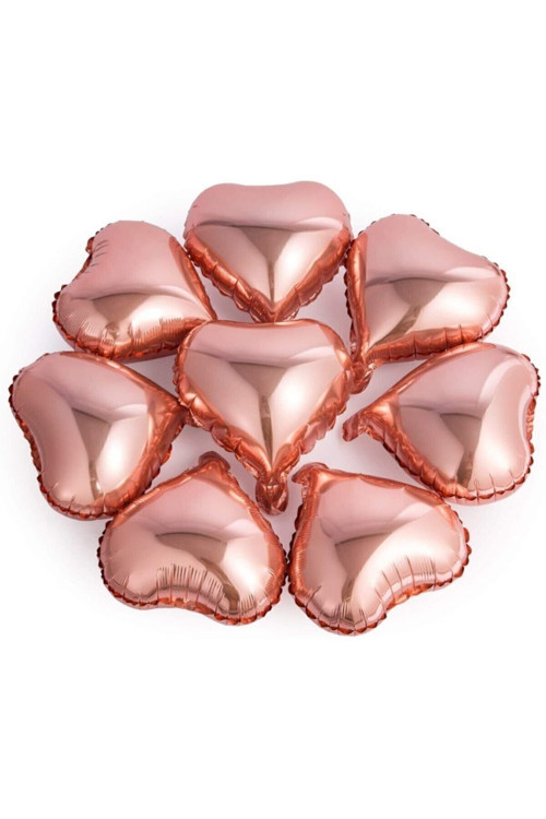 Rose Gold Kalp Mini Shape Folyo Balon 6 Adet