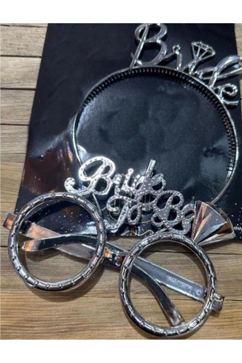 Bride To Be Gümüş Taç Ve Gözlük Set