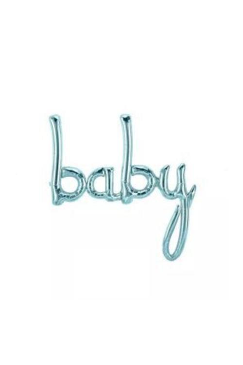 Baby Bebek Mavi Yazı Folyo Balon