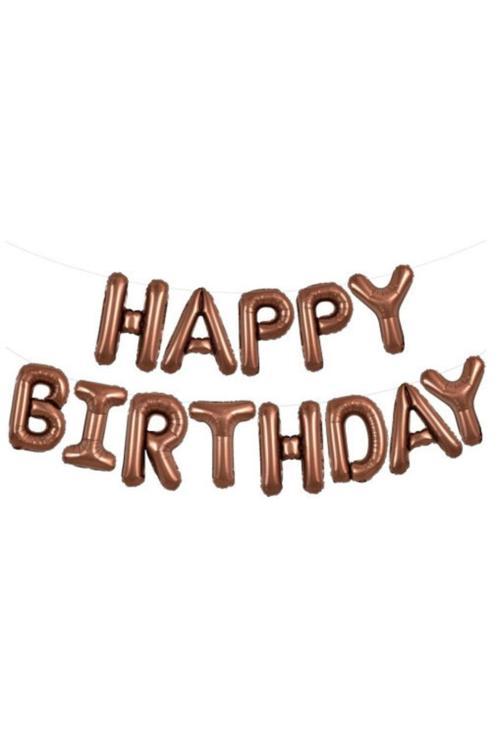 Karamel Çikolata Happy Birthday  Harf Folyo Balon Set