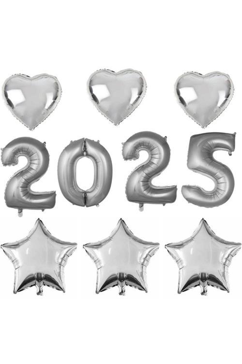 Yılbaşı Partisi Gold 2025 Folyo Balon Set