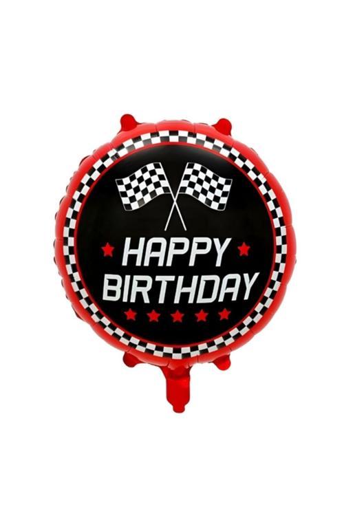 Damalı Happy Birthday Folyo Balon 1 Adet