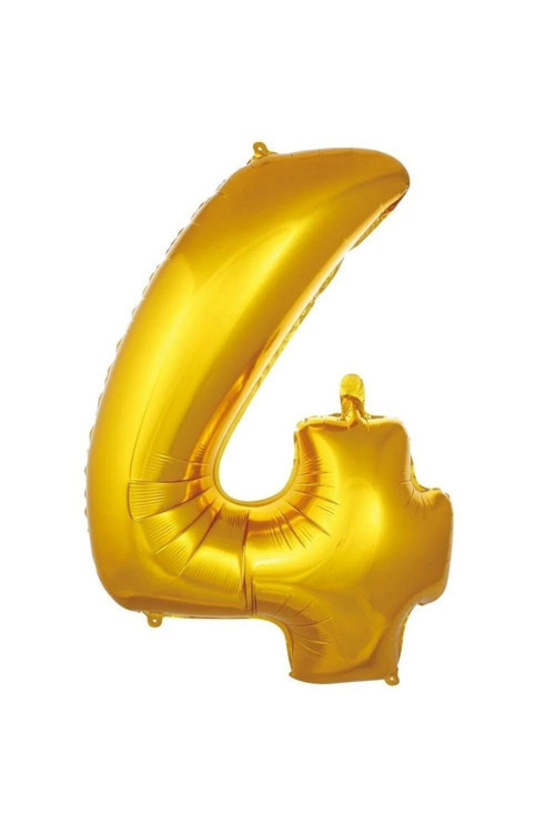 Gold 4 Rakam Folyo Balon 36 cm 1Adet